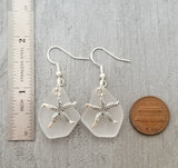 Hawaiian Jewelry Sea Glass Earrings, Crystal Earrings Starfish Earrings, Sea Glass Jewelry Beach Jewelry Birthday Gift (April Birthstone)