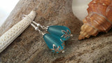 Made in Hawaii,  Turquoise Bay Blue sea glass earrings, Teardrop Earrings, Hawaiian Gift