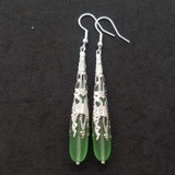 Handmade in Hawaii, Peridot Long TearDrop earrings, "August Birthstone", Hawaii Gift Wrapped, Customizable gift message