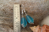 Made in Hawaii,  Turquoise Bay Blue sea glass earrings, Teardrop Earrings, Hawaiian Gift