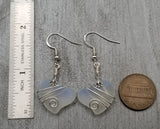 Hawaiian Jewelry Sea Glass Earrings, Wire Twin Heart Earrings Moonstone Earrings, Beach Jewelry (June Birthstone Jewelry)